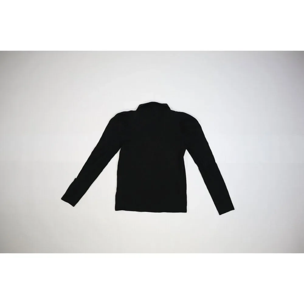 Nation LTD LA Pilar Collar Henley Collared Long Sleeve Black T-shirt Womens S - Picture 5 of 10